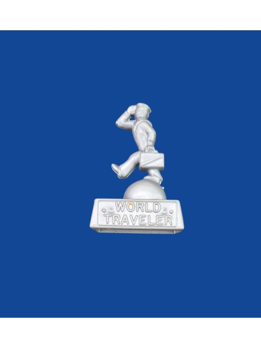 Vintage Cracker Jack Prize World Traveler Plastic Silver Colored Sailor 1963